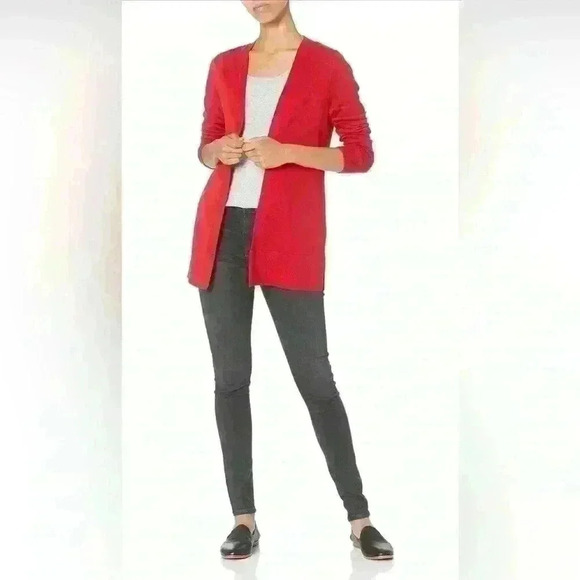 Red cardigan lightweight Amazon Essentials Size Large worn once.item# 2J - Picture 4 of 9